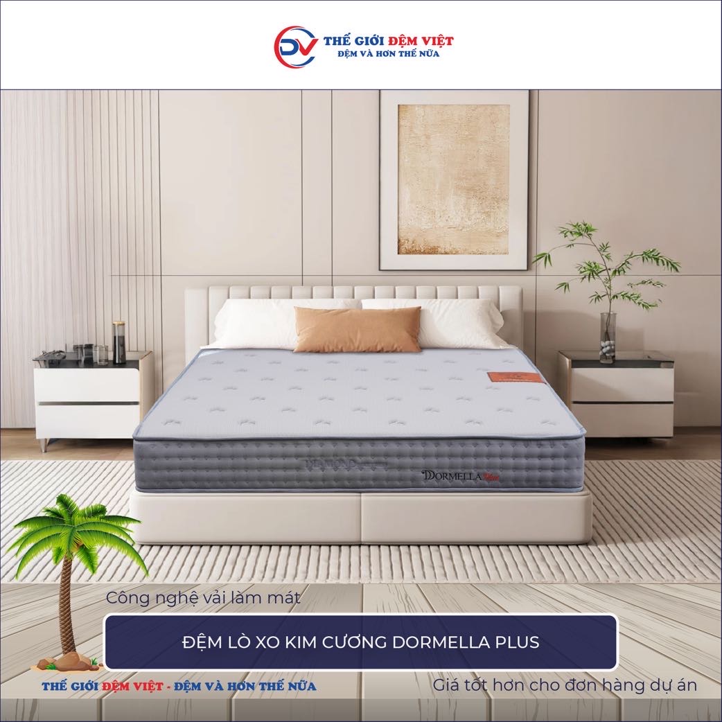  Đệm lò xo Kim Cương Dormella Plus